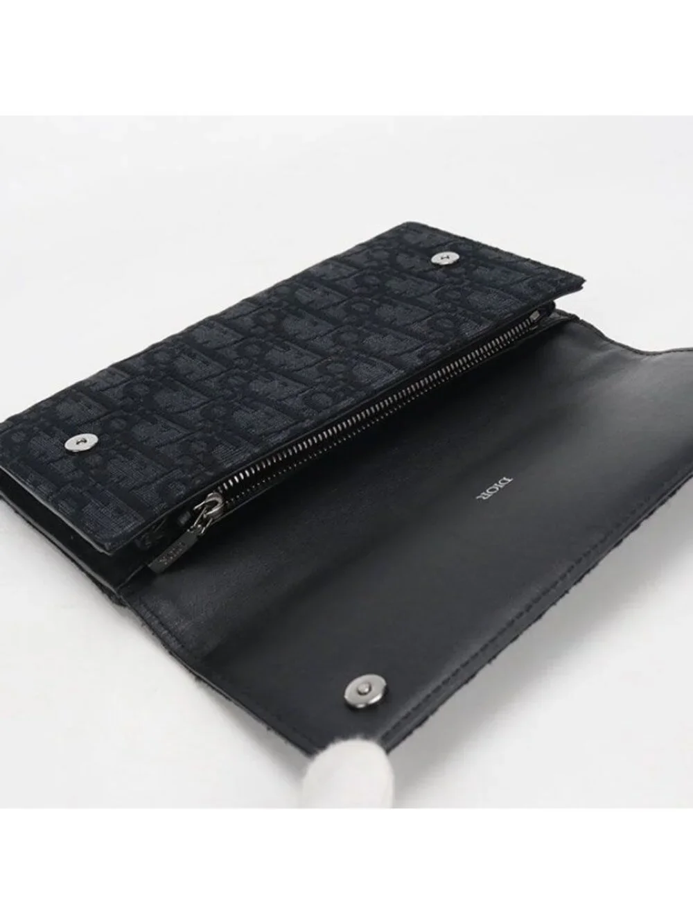 Dior Long Flap Wallet Oblique Bifold Jacquard
